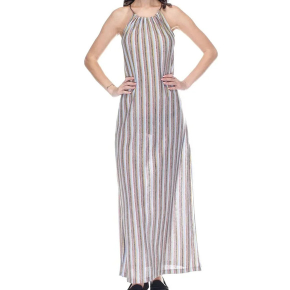 Zara Trafaluc Multi-Colored Knit Striped Maxi Dress Size S - Picture 1 of 9